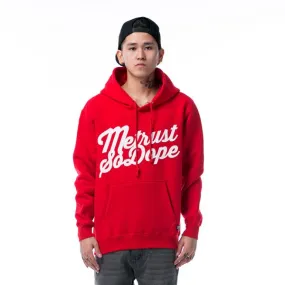 Hoodie Sweatshirt with Metrust So Dope Script Design - Red