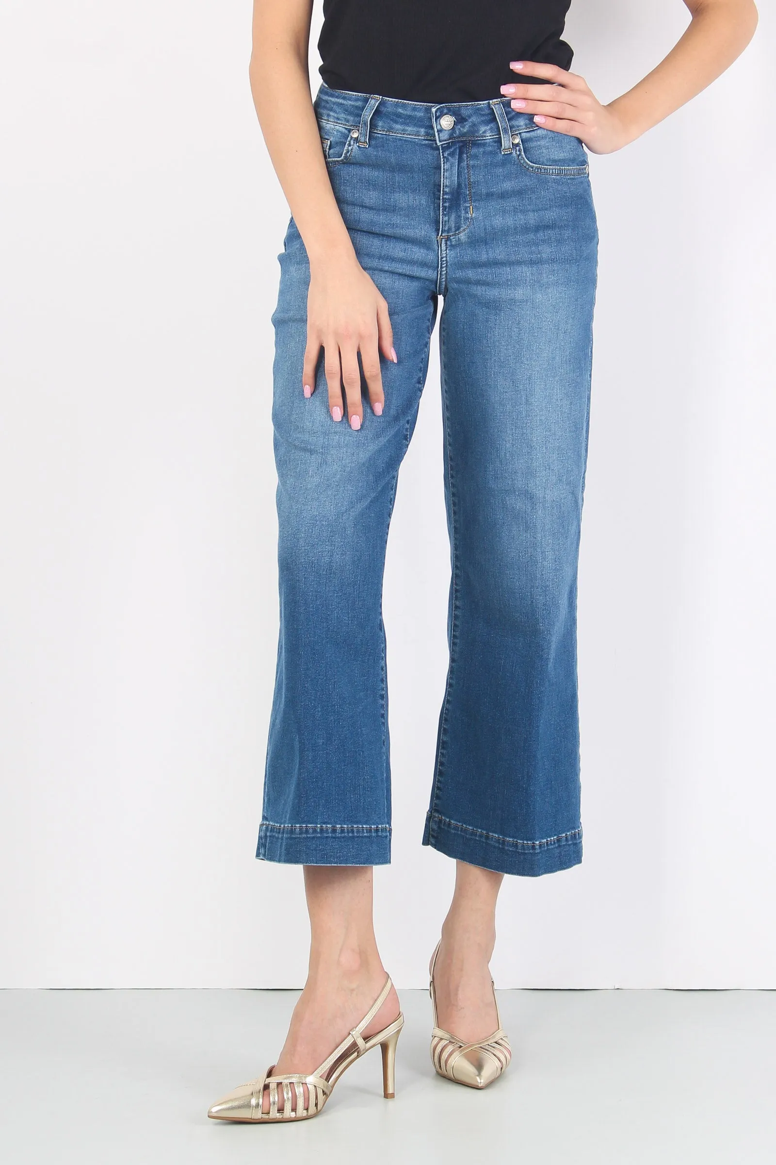 Jeans Authentic Cropped Denim Scuro