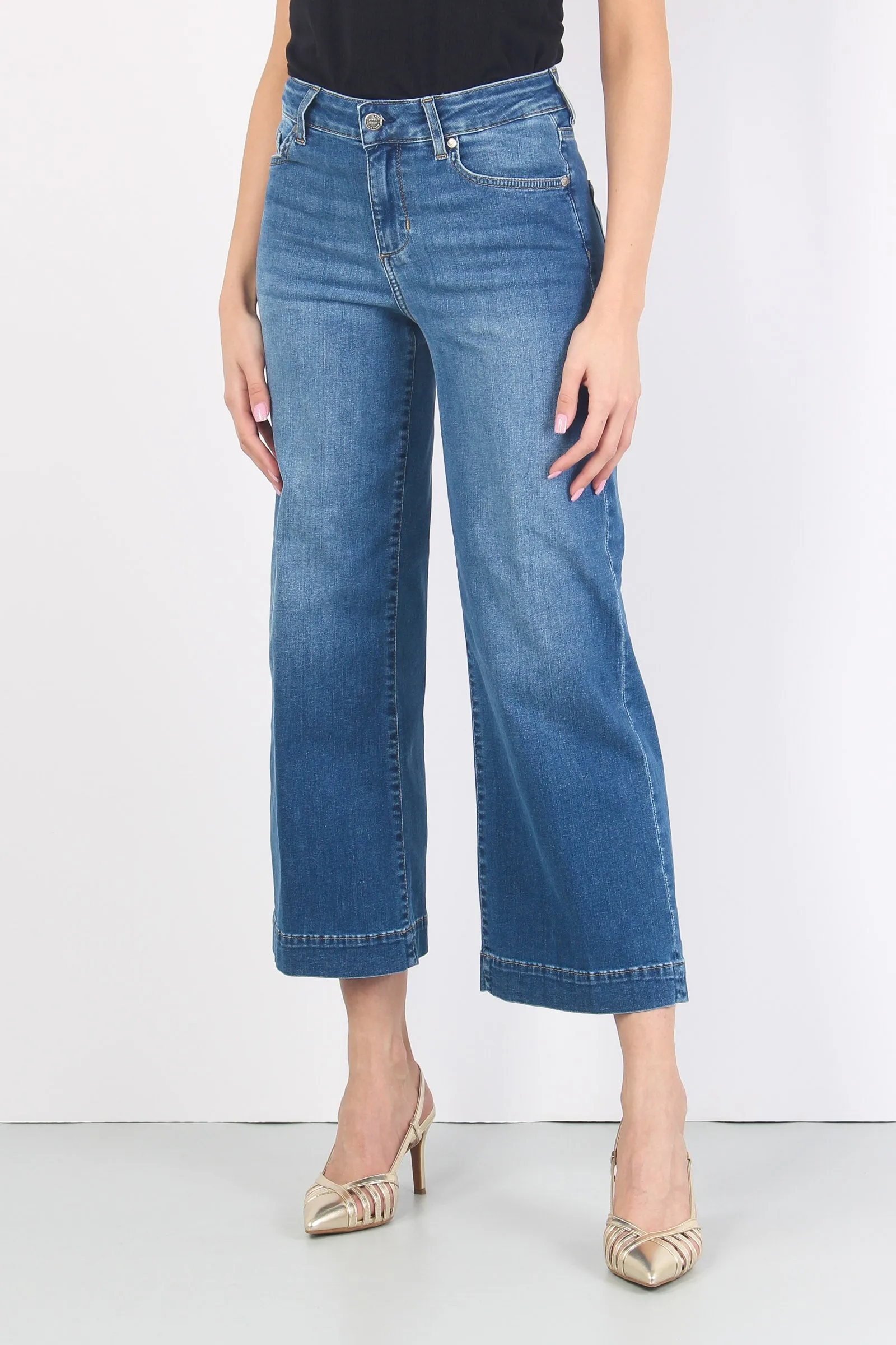 Jeans Authentic Cropped Denim Scuro