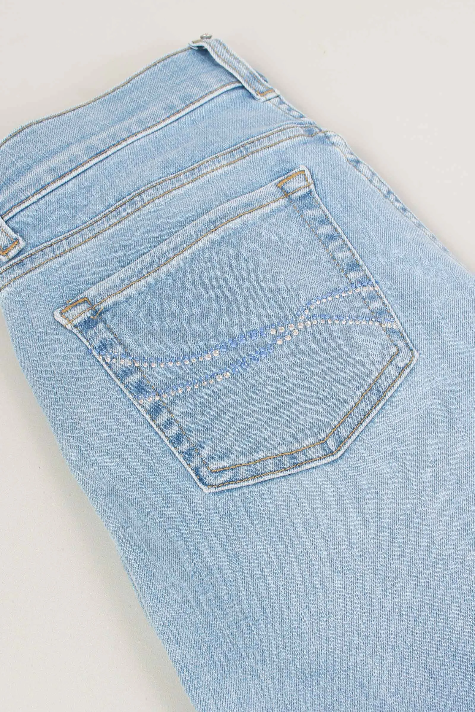 Jeans Authentic Crpped Denim Chiaro