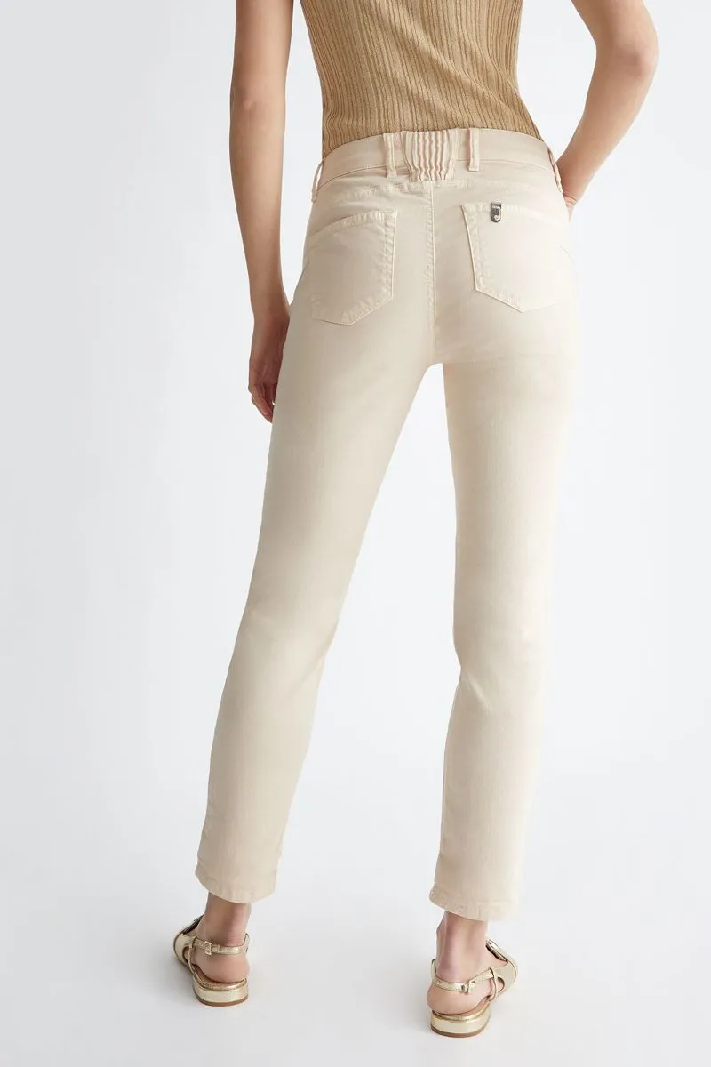 Jeans skinny cropped donna Avorio