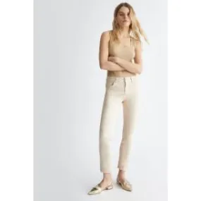 Jeans skinny cropped donna Avorio