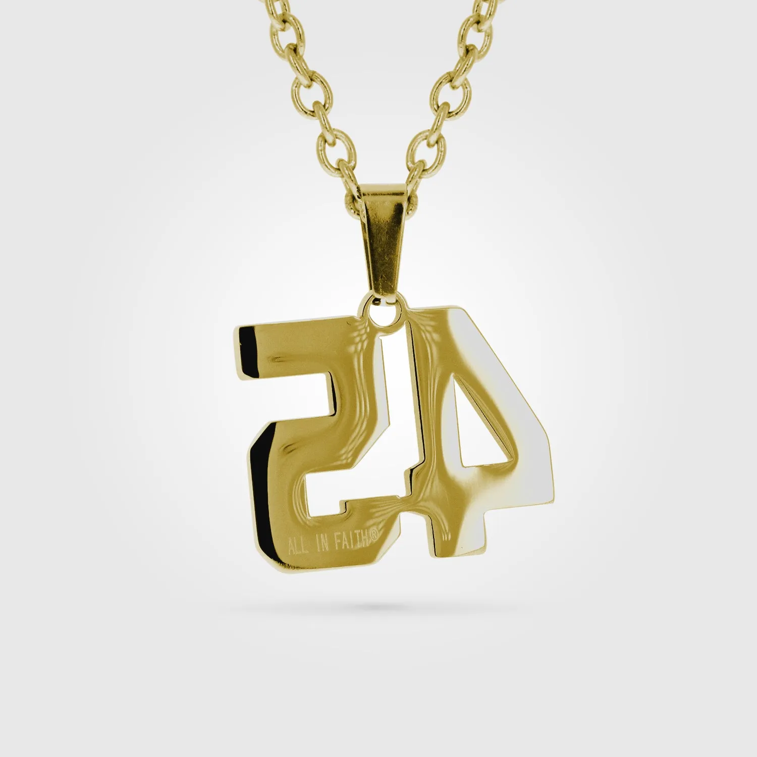 Jersey Number Necklace | Gold Stainless Steel