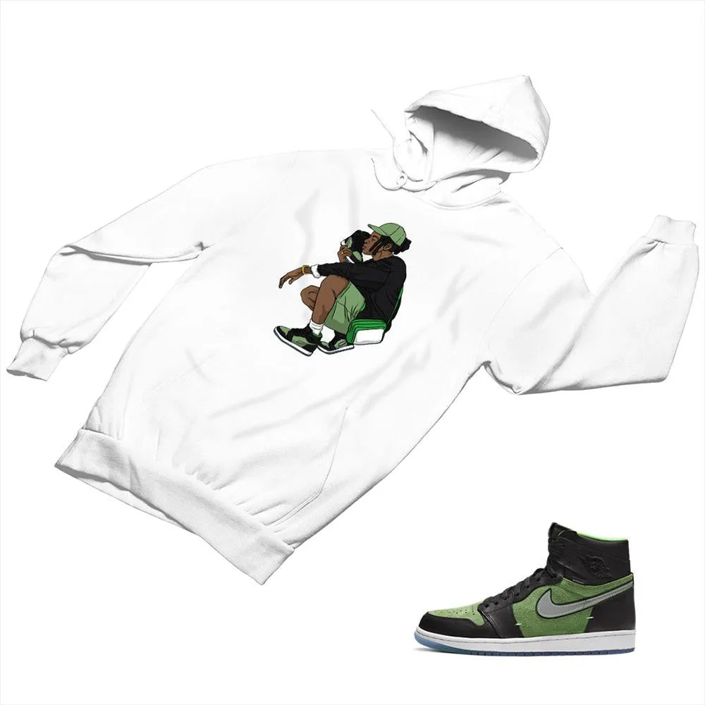 Jordan 1 Black Green Matching Custom Designed Hoodies JD 1-70-17