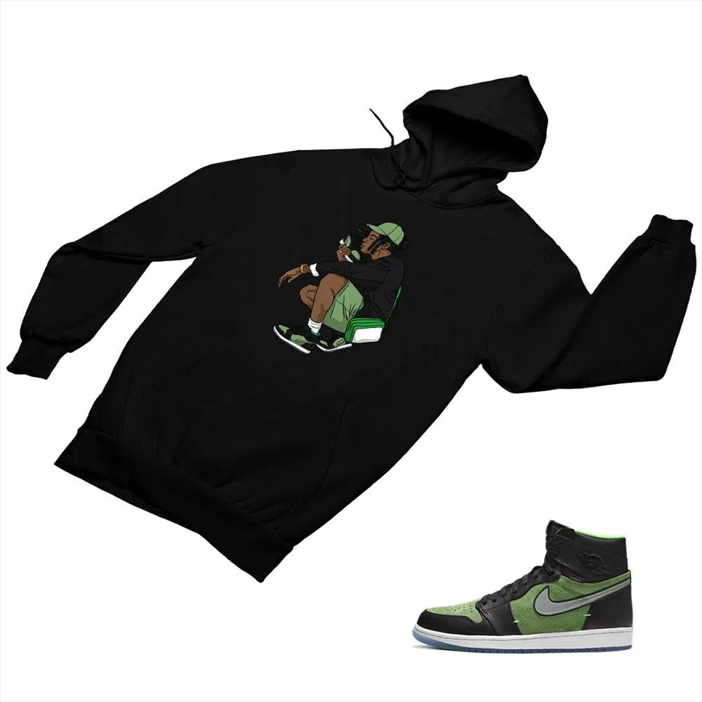 Jordan 1 Black Green Matching Custom Designed Hoodies JD 1-70-17