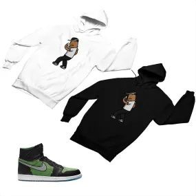 Jordan 1 Black Green Matching Custom Designed Hoodies JD 1-70-6