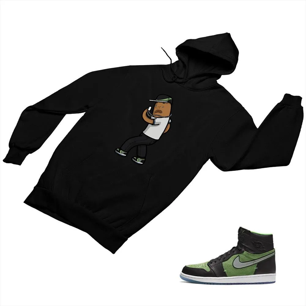 Jordan 1 Black Green Matching Custom Designed Hoodies JD 1-70-6