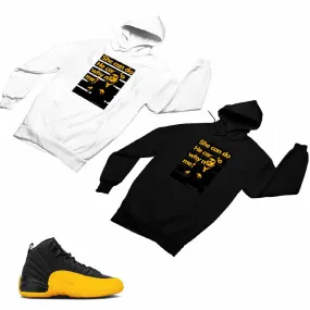 Jordan 12 University Gold Matching Custom Designed Hoodies JD 12-17-11