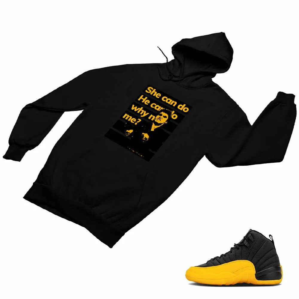 Jordan 12 University Gold Matching Custom Designed Hoodies JD 12-17-11