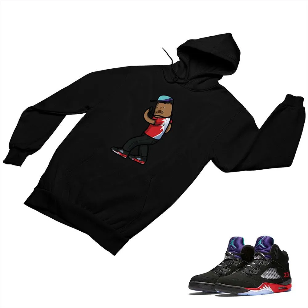 Jordan 5 Top 3 Black Matching Custom Designed Hoodies JD 5-2-7-10