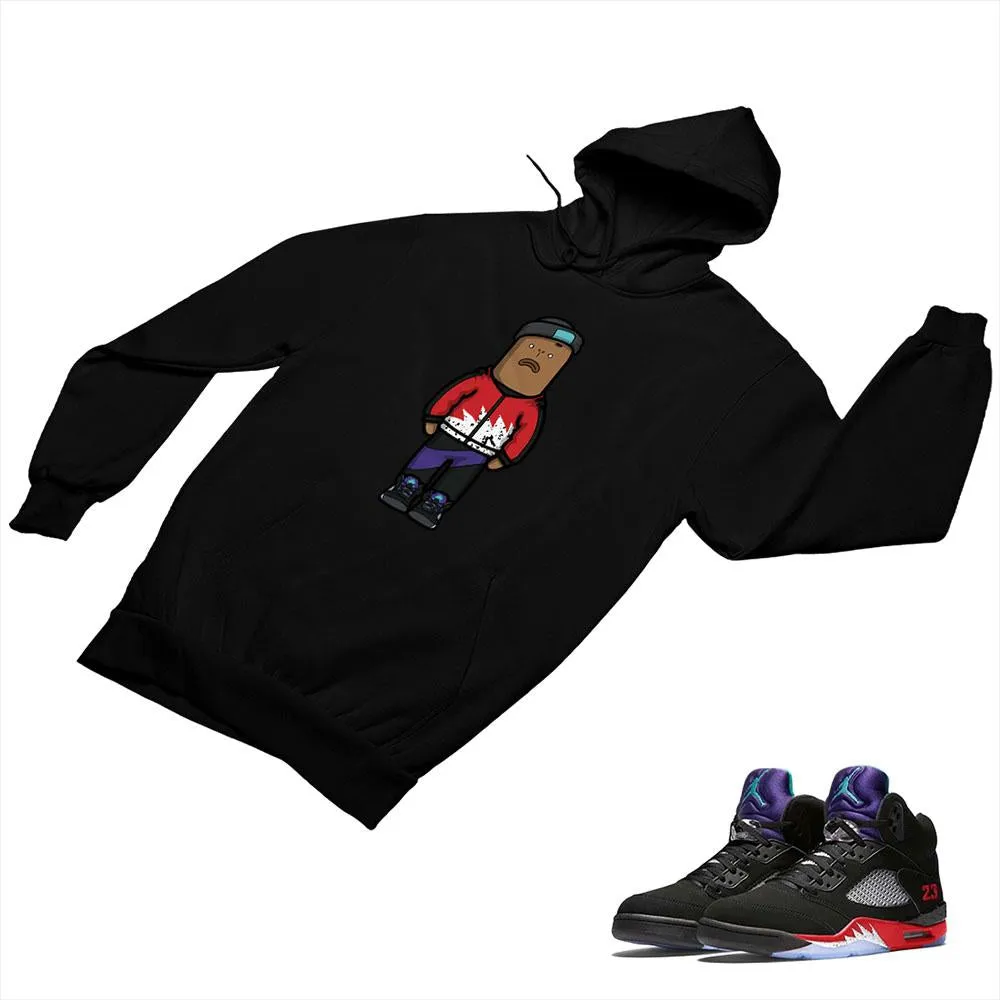 Jordan 5 Top 3 Black Matching Custom Designed Hoodies JD 5-2-7-11