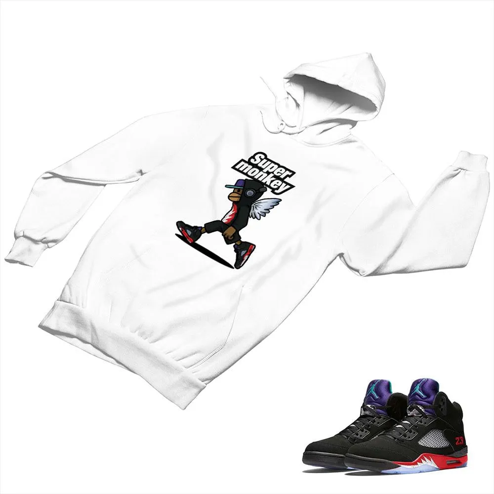 Jordan 5 Top 3 Black Matching Custom Designed Hoodies JD 5-2-7-13