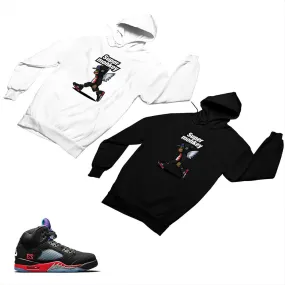 Jordan 5 Top 3 Black Matching Custom Designed Hoodies JD 5-2-7-13