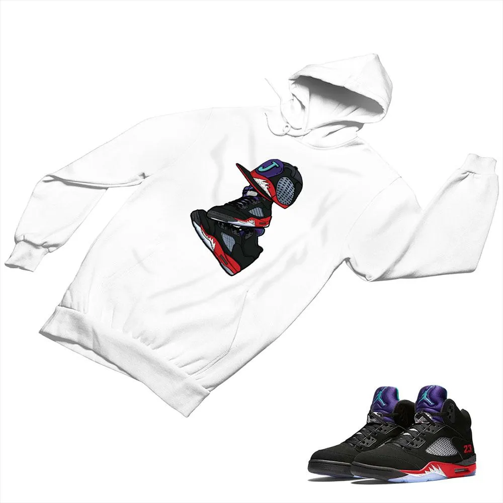 Jordan 5 Top 3 Black Matching Custom Designed Hoodies JD 5-2-7-17