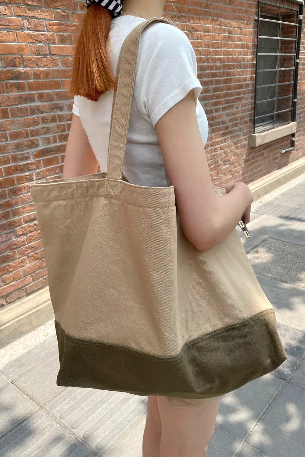 Large Colorblock Tote Bag