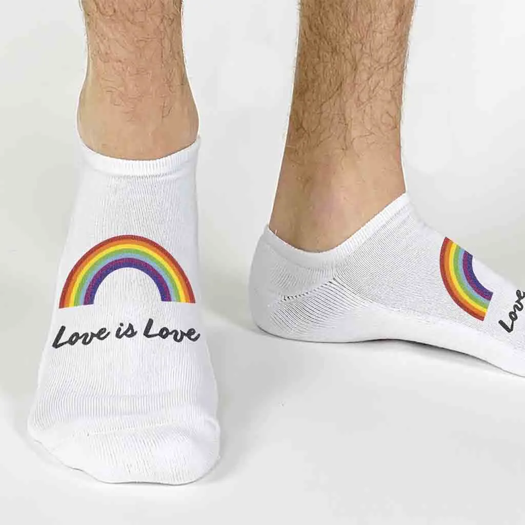 Love is Love Gay Pride Rainbow No Show Socks