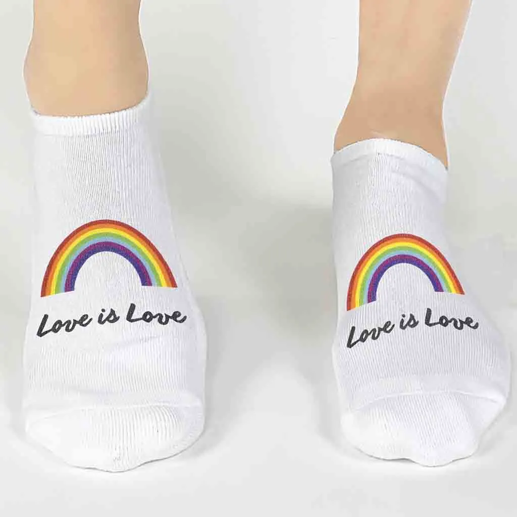 Love is Love Gay Pride Rainbow No Show Socks