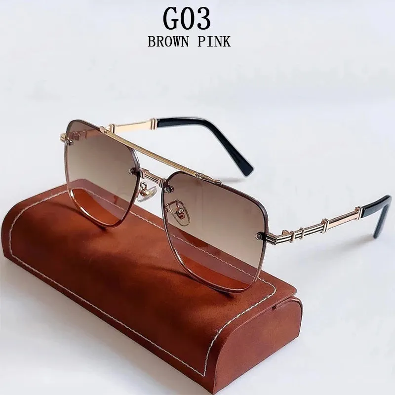 Men and Women Vintage Luxury Gradient Shade Square Sunglasses