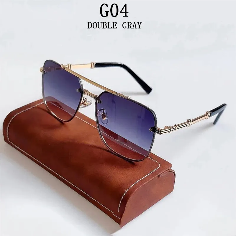 Men and Women Vintage Luxury Gradient Shade Square Sunglasses