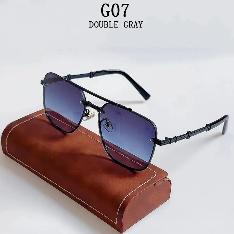 Men and Women Vintage Luxury Gradient Shade Square Sunglasses