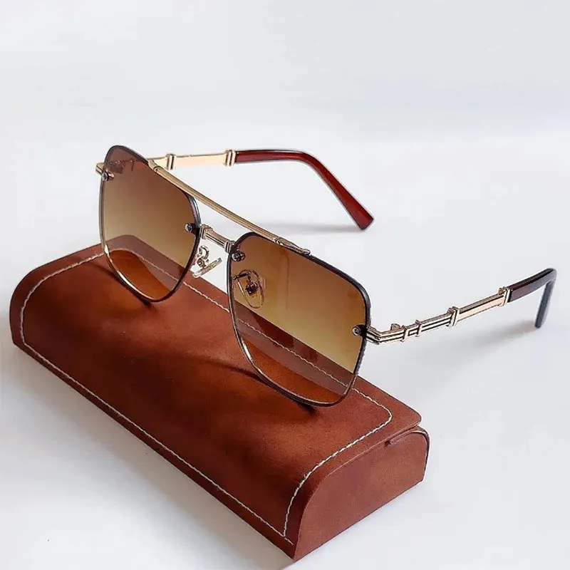 Men and Women Vintage Luxury Gradient Shade Square Sunglasses