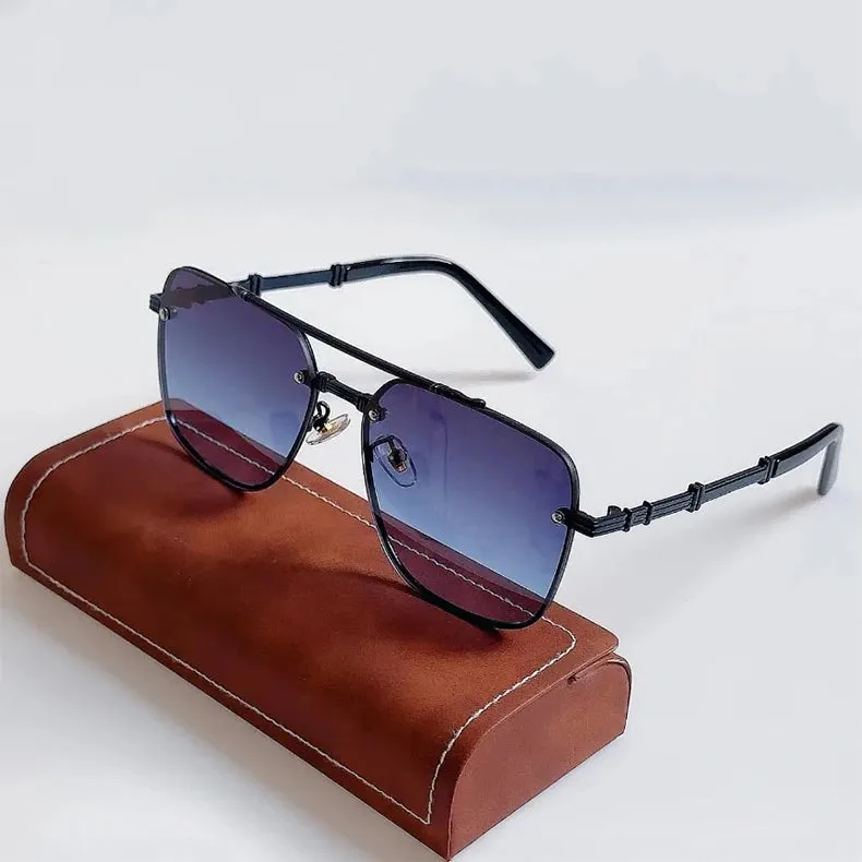 Men and Women Vintage Luxury Gradient Shade Square Sunglasses