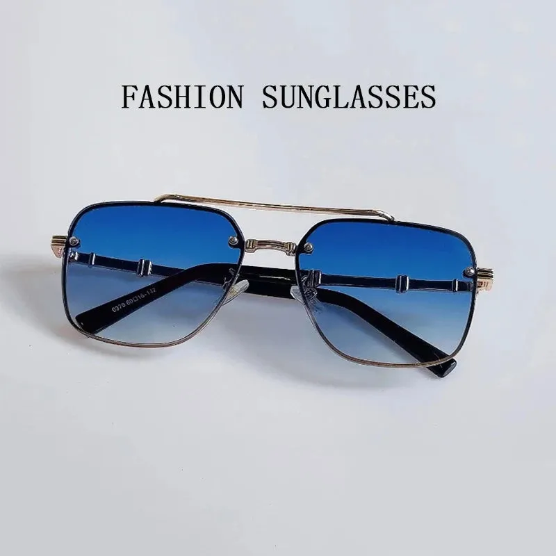 Men and Women Vintage Luxury Gradient Shade Square Sunglasses