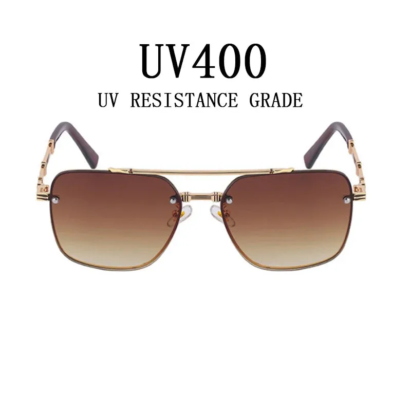 Men and Women Vintage Luxury Gradient Shade Square Sunglasses