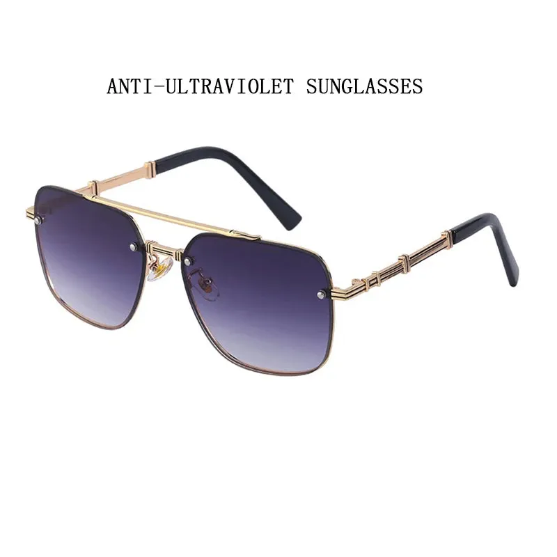 Men and Women Vintage Luxury Gradient Shade Square Sunglasses