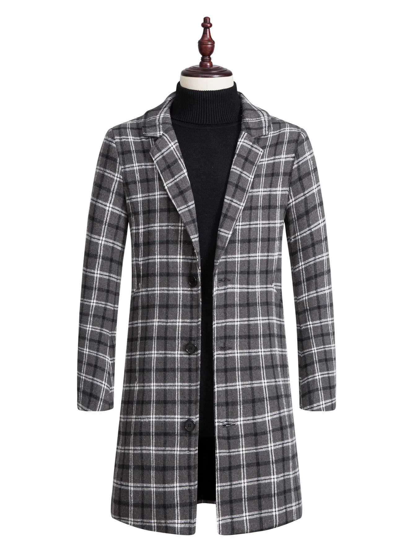 Men's Mid-length Woolen Coat