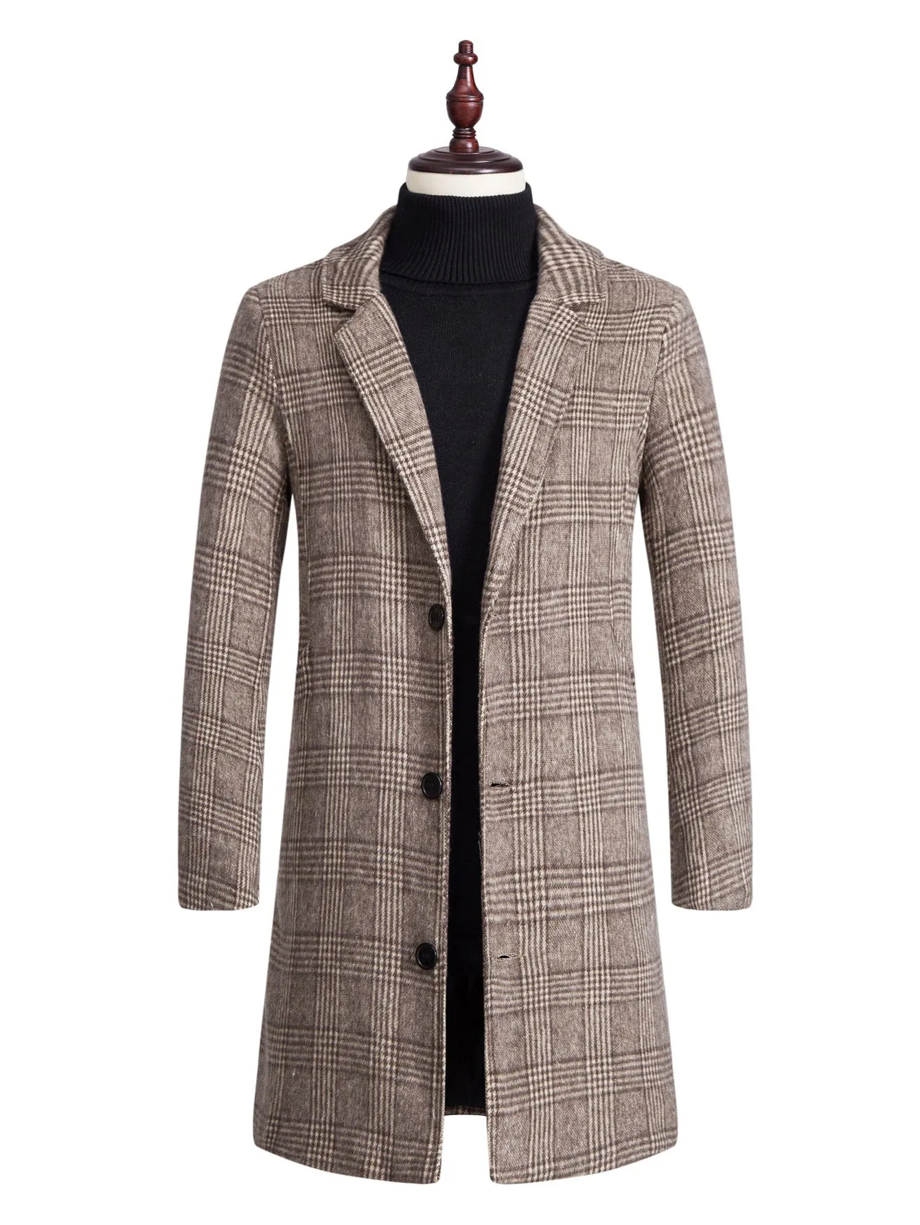 Men's Mid-length Woolen Coat