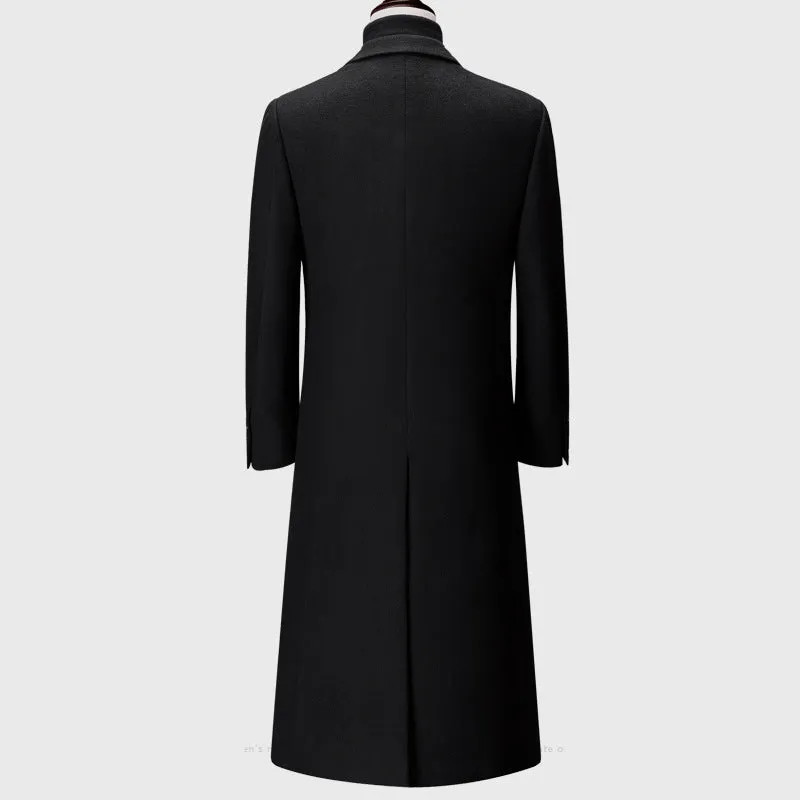 Men's woolen cloth trench coat