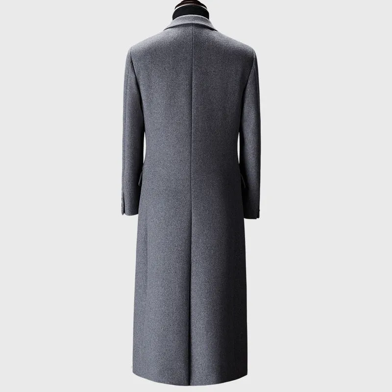 Men's woolen cloth trench coat