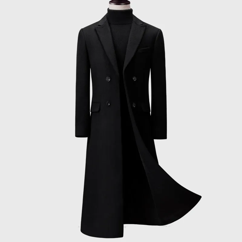 Men's woolen cloth trench coat