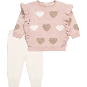 Miniclasix Sweater Top & Pant Set, Pink