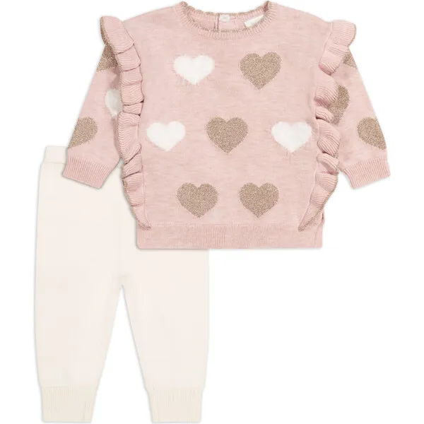 Miniclasix Sweater Top & Pant Set, Pink