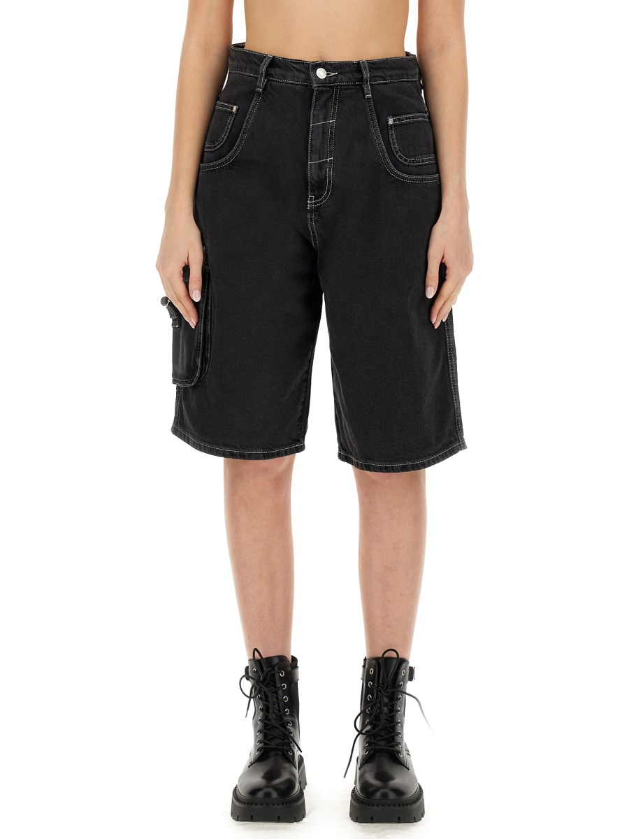 MOSCHINO JEANS    DENIM CARGO SHORTS