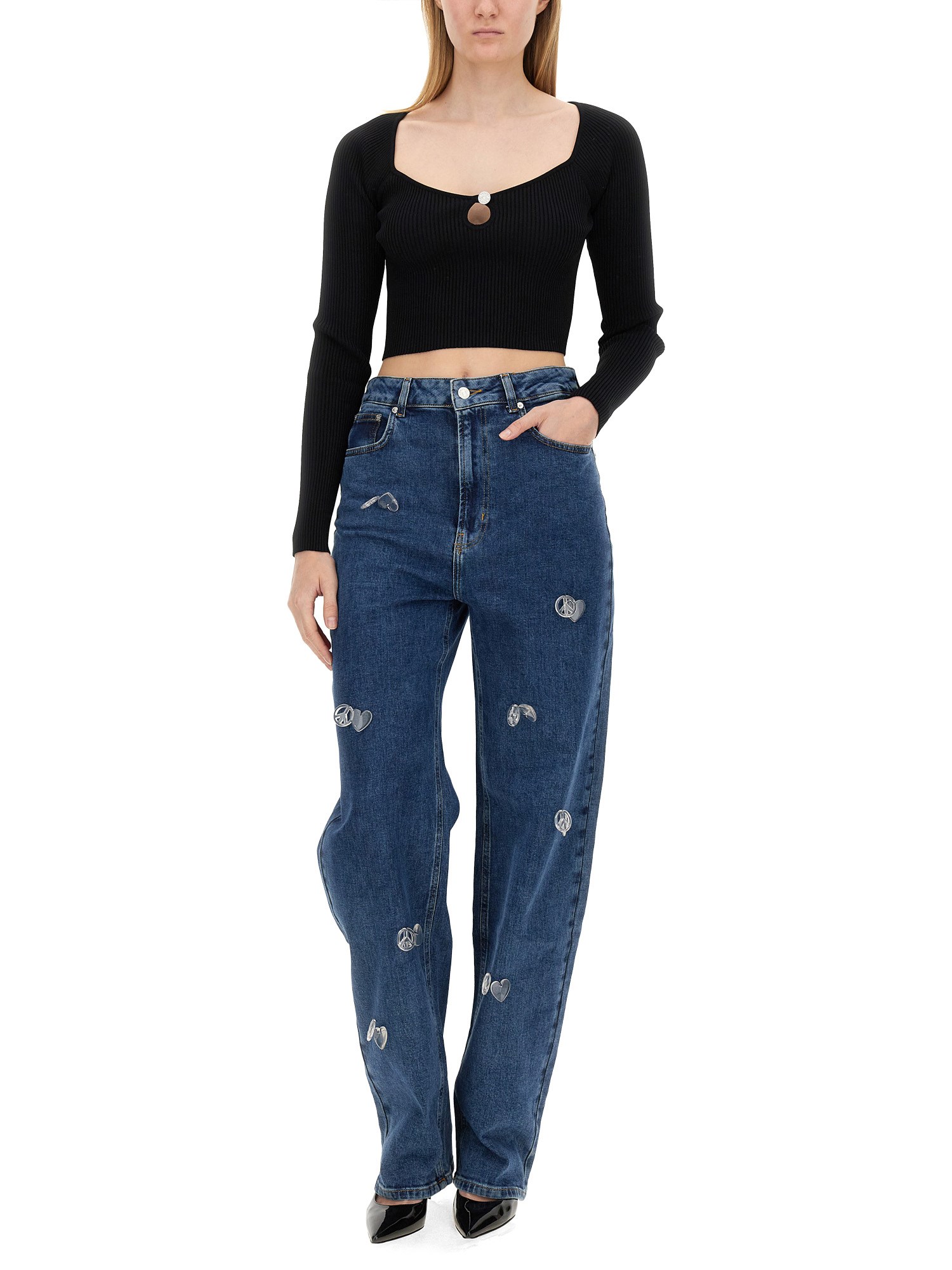 MOSCHINO JEANS    RIBBED CROP TOP