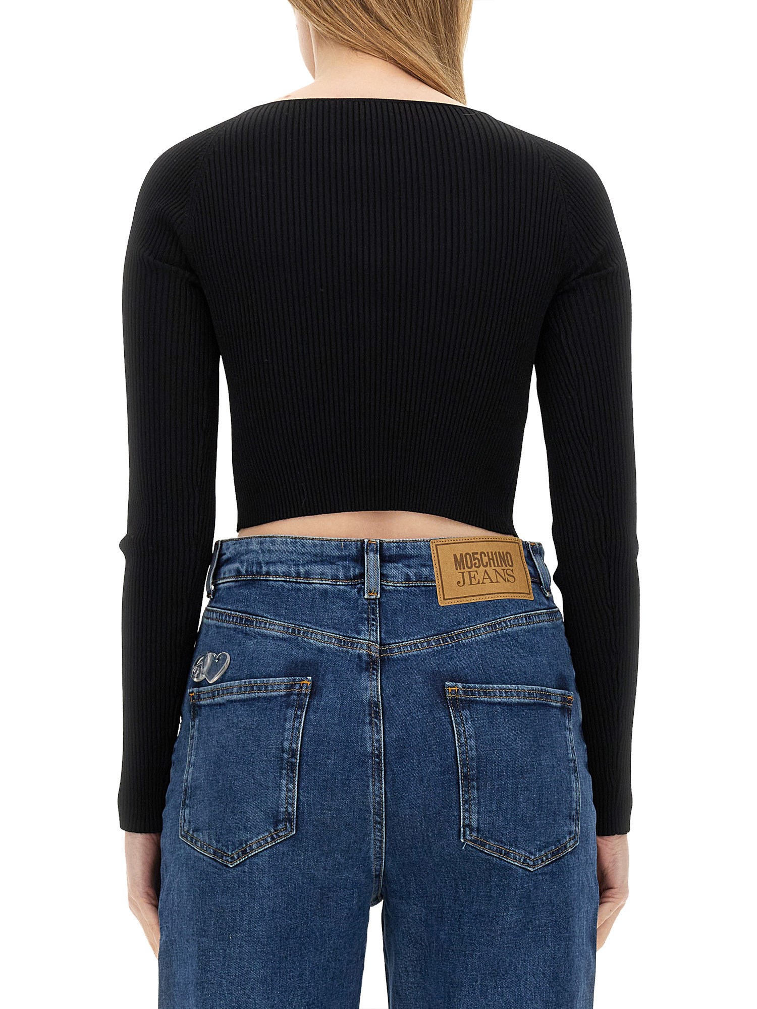 MOSCHINO JEANS    RIBBED CROP TOP