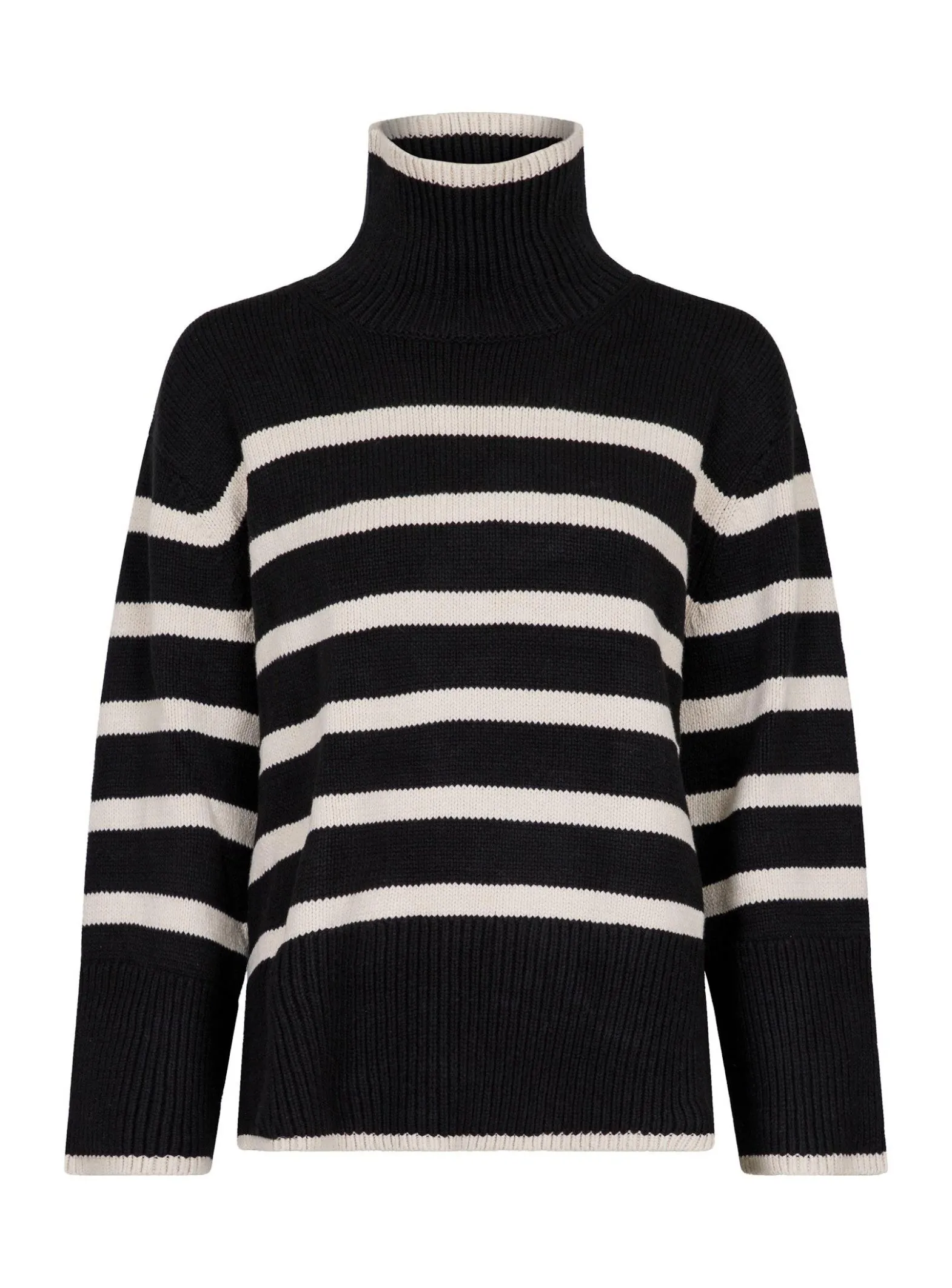 NEO NOIR SWEATER FANNING STRIPE KNIT GZ BLACK