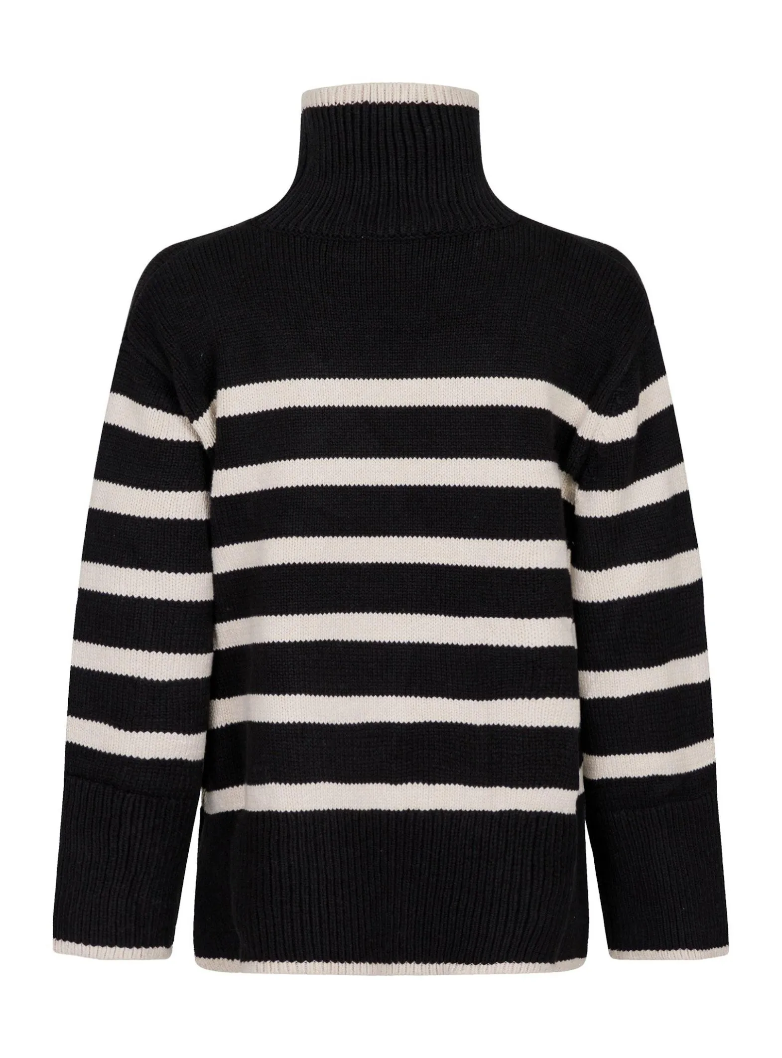 NEO NOIR SWEATER FANNING STRIPE KNIT GZ BLACK