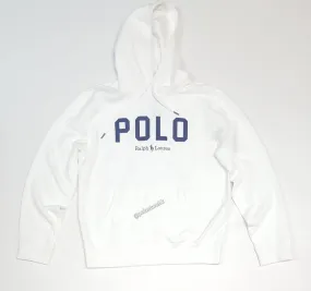 Nwt Polo Ralph Lauren White Spellout Logo Big Pony Fleece Hoodie