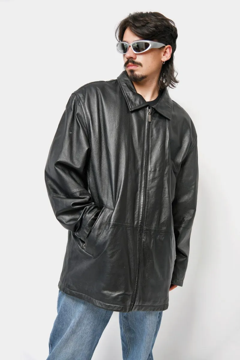 Old School mid long coat black