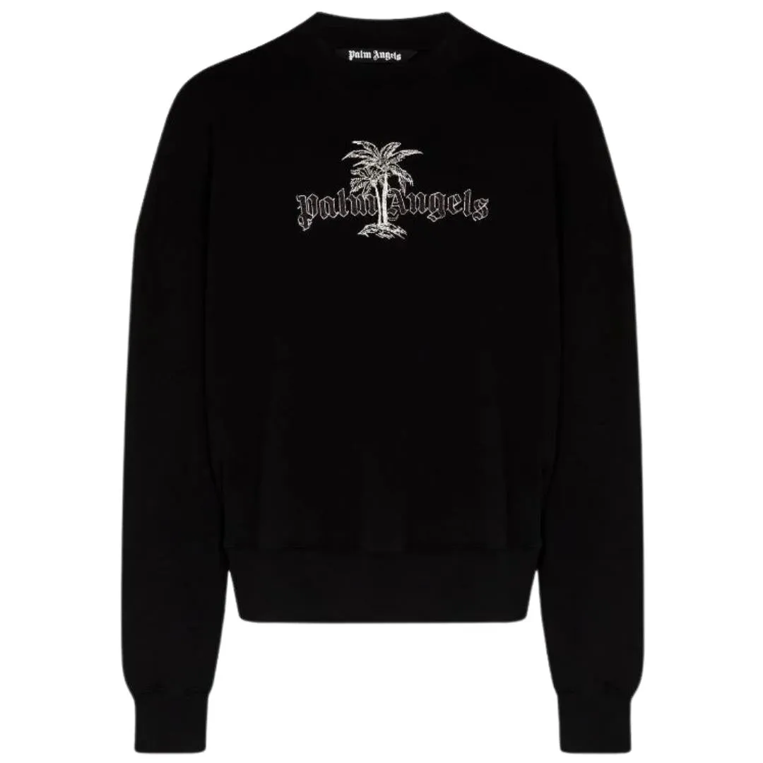 Palm Angels Logo Crew Black Sweater