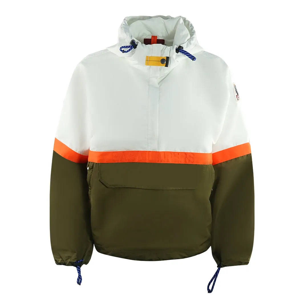 Parajumpers Dezi Pull Over Colourblock Green Windbreaker Jacket