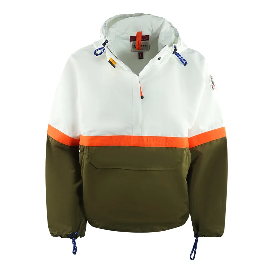 Parajumpers Dezi Pull Over Colourblock Green Windbreaker Jacket