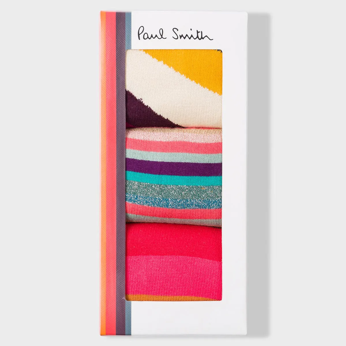 Paul Smith - Women's Mixed Stripe Socks Three Pack in Pink