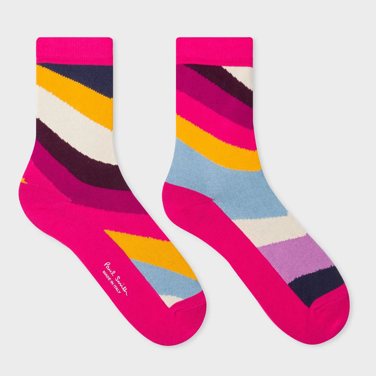 Paul Smith - Women's Mixed Stripe Socks Three Pack in Pink