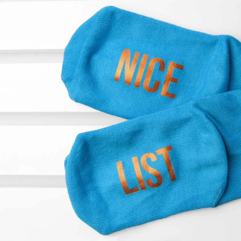 Personalised Kids Turquoise & Terracotta Orange Christmas Day Socks