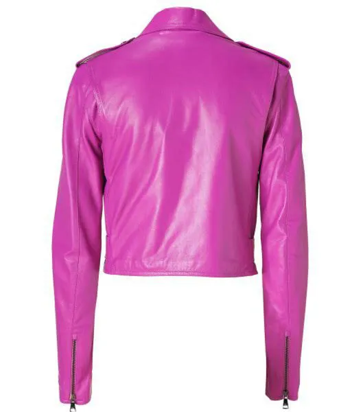 Pink Leather Jacket| Jessica Alba Pink Leather Jacket